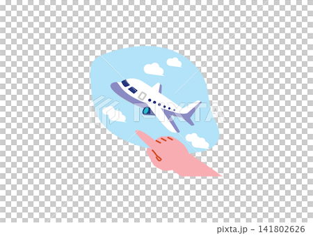 飛行機で旅立つイラスト 飛行機で旅立つイラスト 141802626
