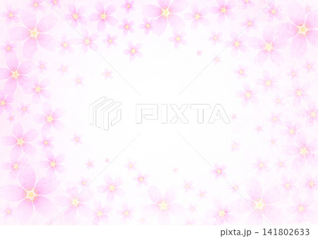 桜の花びらが敷き詰められた背景素材 141802633