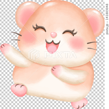 Hamster Watercolor Character Nursery Illustration 141803048