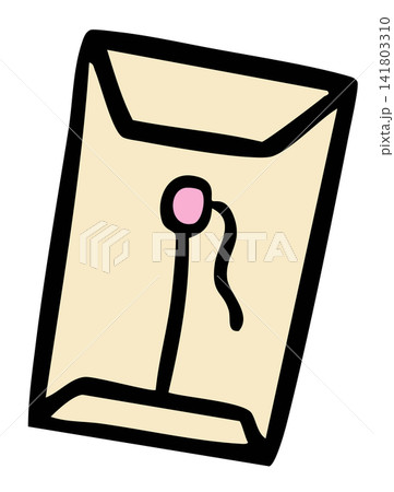 Hand drawn document envelope for office workers, back to school, office supplies, shipping, delivery, department store, grocery shopping, supermarket, ideas, stationery, lifestyle, weekdays, writing 141803310