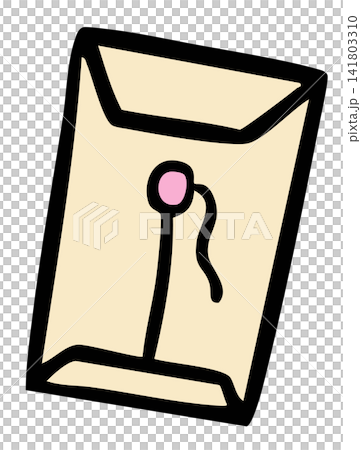 Hand drawn document envelope for office workers, back to school, office supplies, shipping, delivery, department store, grocery shopping, supermarket, ideas, stationery, lifestyle, weekdays, writing 141803310