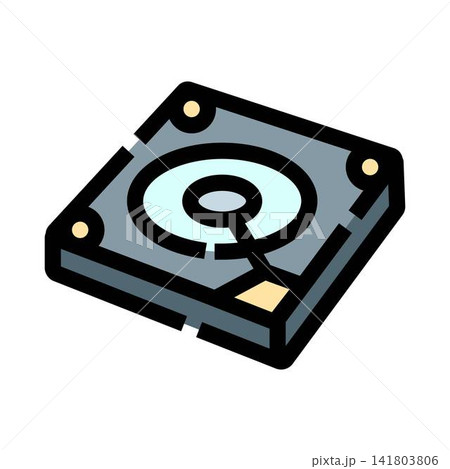 Computer hard disk drive storing digital data icon 141803806