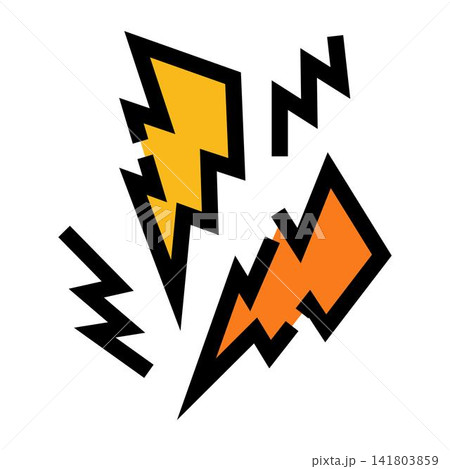 Lightning bolts representing energy and power concept Lightning bolts representing energy and power concept 141803859