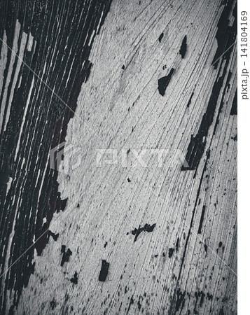 Black and white abstract texture of old weathered wood with peeling paint, monochrome rustic wooden background. Black and white abstract texture of old weathered wood with peeling paint, monochrome rustic wooden background. 141804169