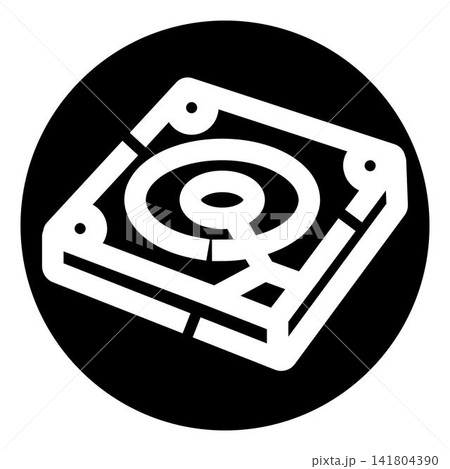 Hard disk drive storing digital information concept icon Hard disk drive storing digital information concept icon 141804390