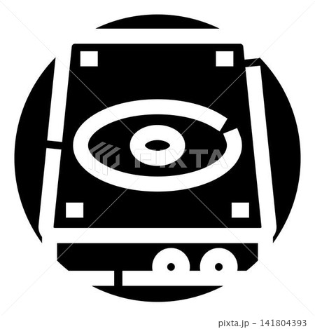 Turntable dj equipment playing music vinyl record 141804393