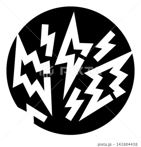 Multiple white lightning bolts radiating energy illustration 141804438