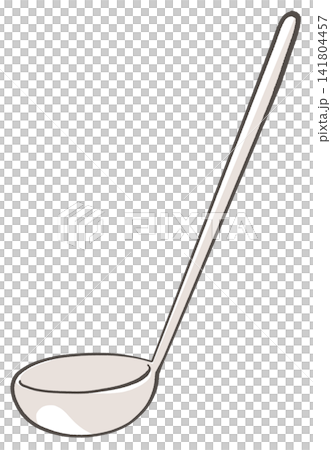 ステンレスのお玉のイラスト ステンレスのお玉のイラスト 141804457