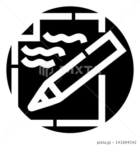 Writing document with pencil icon creating content Writing document with pencil icon creating content 141804542