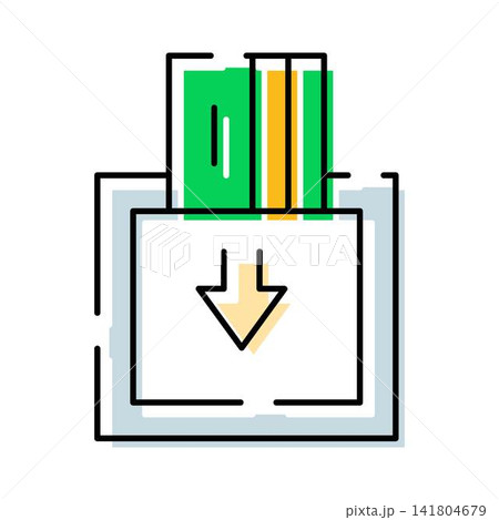 Inserting card into machine for electronic payment transaction Inserting card into machine for electronic payment transaction 141804679