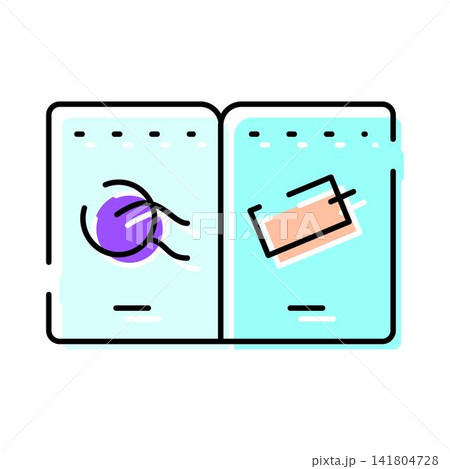 Passport pages with visa stamps for travel Passport pages with visa stamps for travel 141804728