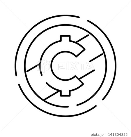 Cent symbol coin currency finance line icon 141804833