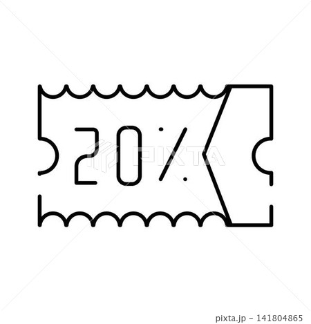 Discount coupon icon offering 20 percent off sale Discount coupon icon offering 20 percent off sale 141804865