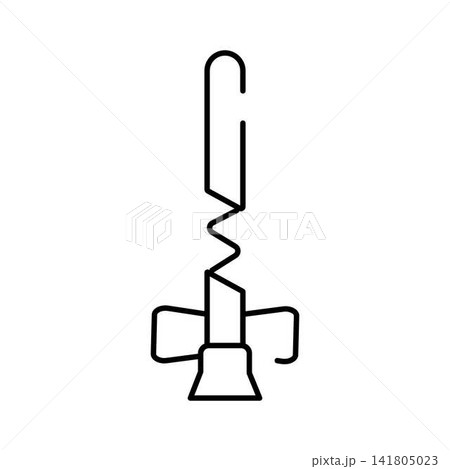 Corkscrew wine bottle opener line art icon Corkscrew wine bottle opener line art icon 141805023