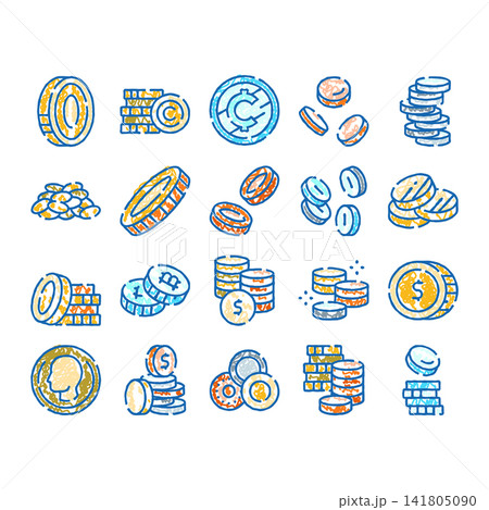 Various money coins finance business economy concepts 141805090