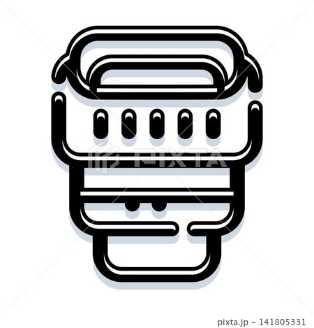 Camera lens icon vector with film strip elements 141805331