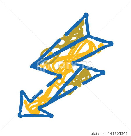 Lightning bolt doodle drawing electric power concept Lightning bolt doodle drawing electric power concept 141805361