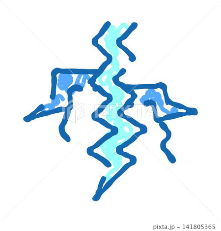 Blue lightning bolt sparking electric energy icon Blue lightning bolt sparking electric energy icon 141805365