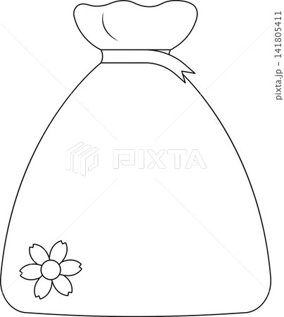 Traditional Pouch Outline Icon Illustration on Transparent Background Traditional Pouch Outline Icon Illustration on Transparent Background 141805411