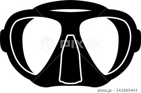 Diving Mask Flat Illustration. Clean Icon Design Element on Isolated White Background Diving Mask Flat Illustration. Clean Icon Design Element on Isolated White Background 141805443