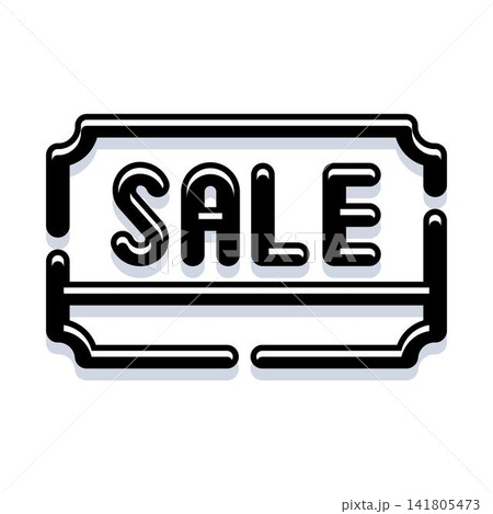 Sale badge label offering discount promotion 141805473