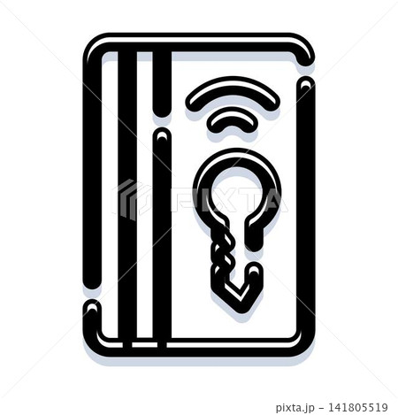 Access card and key icon for secure entry Access card and key icon for secure entry 141805519