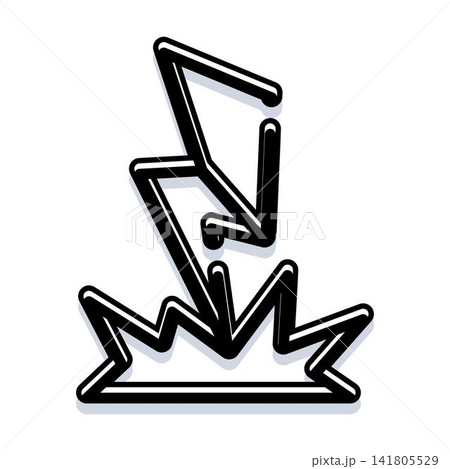 Lightning bolt strike creating electrical energy impact Lightning bolt strike creating electrical energy impact 141805529