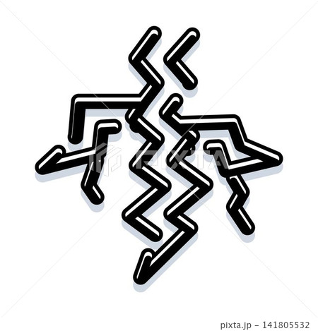 Abstract zigzag lightning bolts creating a dynamic shape Abstract zigzag lightning bolts creating a dynamic shape 141805532