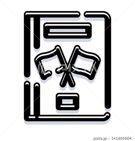 History book with crossed flags education concept 141805604