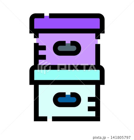 Stacking beehive boxes producing honey and wax 141805797