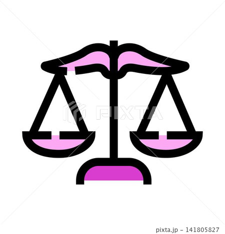 Justice scales balancing legal fairness and equality icon Justice scales balancing legal fairness and equality icon 141805827