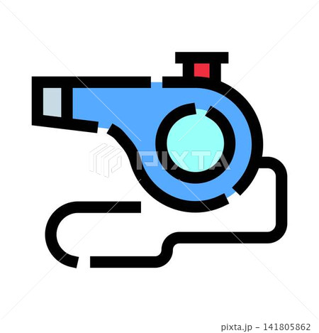 Blue whistle icon for sports official coaching Blue whistle icon for sports official coaching 141805862