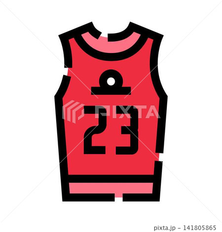 Red basketball jersey with number 23 icon Red basketball jersey with number 23 icon 141805865