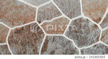 Irregular flagstone mosaic tile texture Irregular flagstone mosaic tile texture 141805885