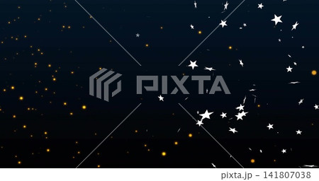 Showing white star cluster trailing streaks on right dark gradient with warm bokeh dots, copy space Showing white star cluster trailing streaks on right dark gradient with warm bokeh dots, copy space 141807038