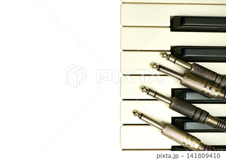 Audio cables with jacks for connection on piano synth keys Audio cables with jacks for connection on piano synth keys 141809410