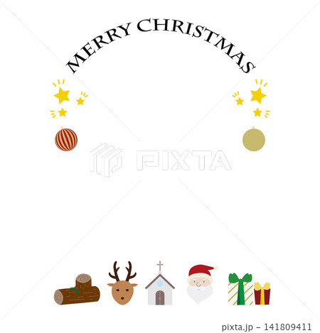 クリスマス　アーチ型背景フレーム 141809411