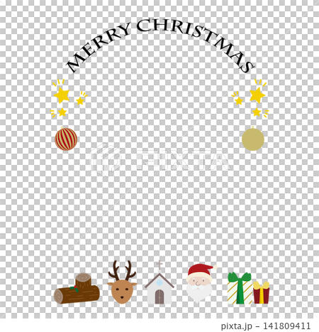 クリスマス　アーチ型背景フレーム 141809411