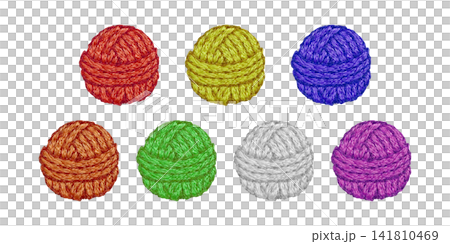 【毛糸玉セット】手刺繍イラスト素材 141810469