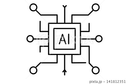 AIとデータネットワークの接続を表現したシンプルアイコン 141812351