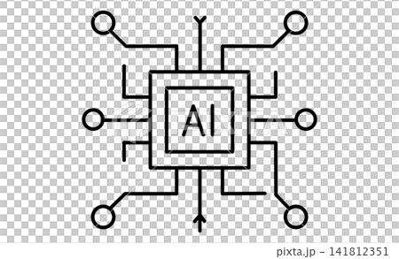 AIとデータネットワークの接続を表現したシンプルアイコン 141812351