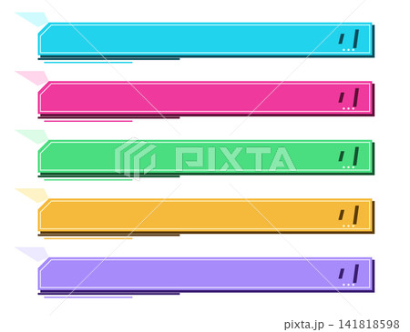 ビジネス系 斜めカット見出しローサード 5色セット ビジネス系 斜めカット見出しローサード 5色セット 141818598