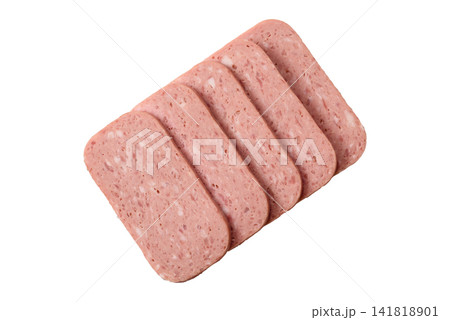 Canned spiced ham slices for holiday sandwiches. Ham slices Canned spiced ham slices for holiday sandwiches. Ham slices 141818901