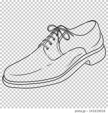 Elegant Groom Shoe Line Drawing Elegant Groom Shoe Line Drawing 141819016
