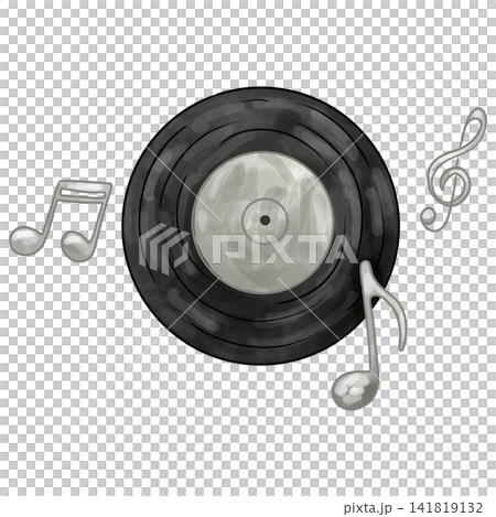 Watercolor Vinyl Record Illustration Watercolor Vinyl Record Illustration 141819132