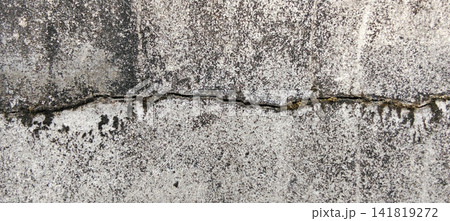 Horizontal cracks in the texture of weathered, moldy concrete. Horizontal cracks in the texture of weathered, moldy concrete. 141819272