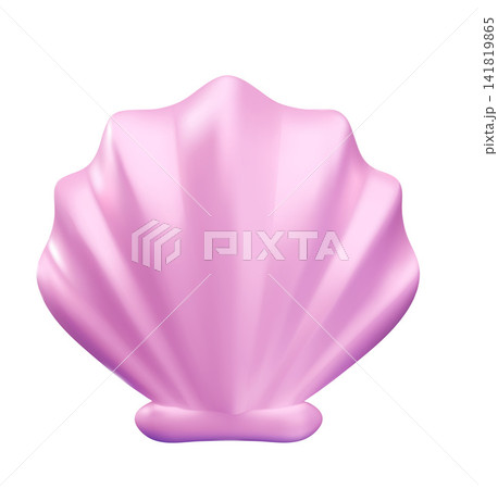 3D seashell vector icon. realistic pink pearl shiny mollusk conch, aquatic creature, underwater marine wildlife animal 3D seashell vector icon. realistic pink pearl shiny mollusk conch, aquatic creature, underwater marine wildlife animal 141819865