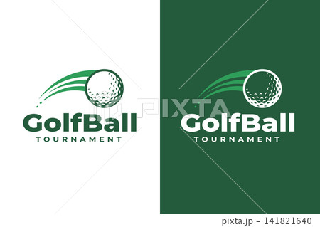 Sporty Golf Ball with Curved Flight Trail Logo for Golf Tournament Branding Sporty Golf Ball with Curved Flight Trail Logo for Golf Tournament Branding 141821640
