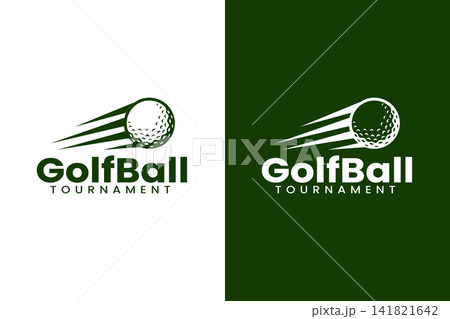 Modern Golf Ball with Motion Streaks Logo for Golf Tournament and Sports Club Modern Golf Ball with Motion Streaks Logo for Golf Tournament and Sports Club 141821642