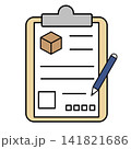 商品管理用チェックリストとペンのシンプルなイラスト 141821686